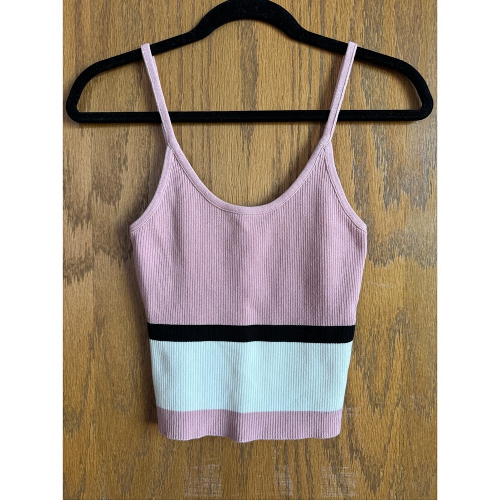 Pink & White Colorblock Tank Top